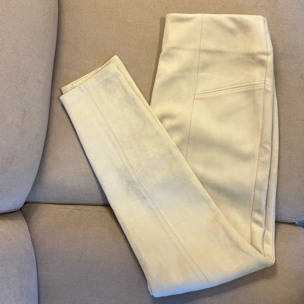 Marc New Andrew Marc York Beige Faux Suede Stretch Pants